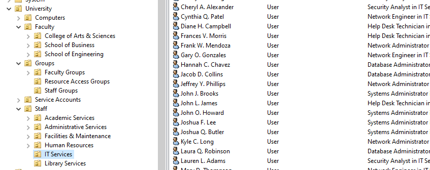 University Structure in AD