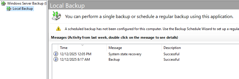 Windows Server Backup