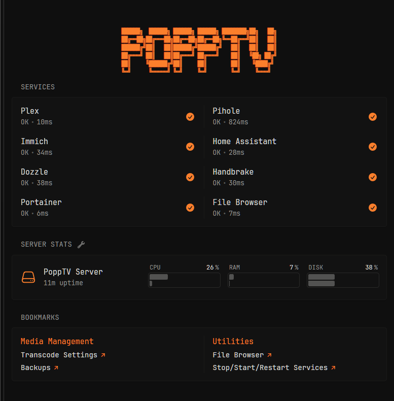 Home Server Dashboard.