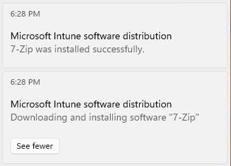 Successful 7-Zip installation